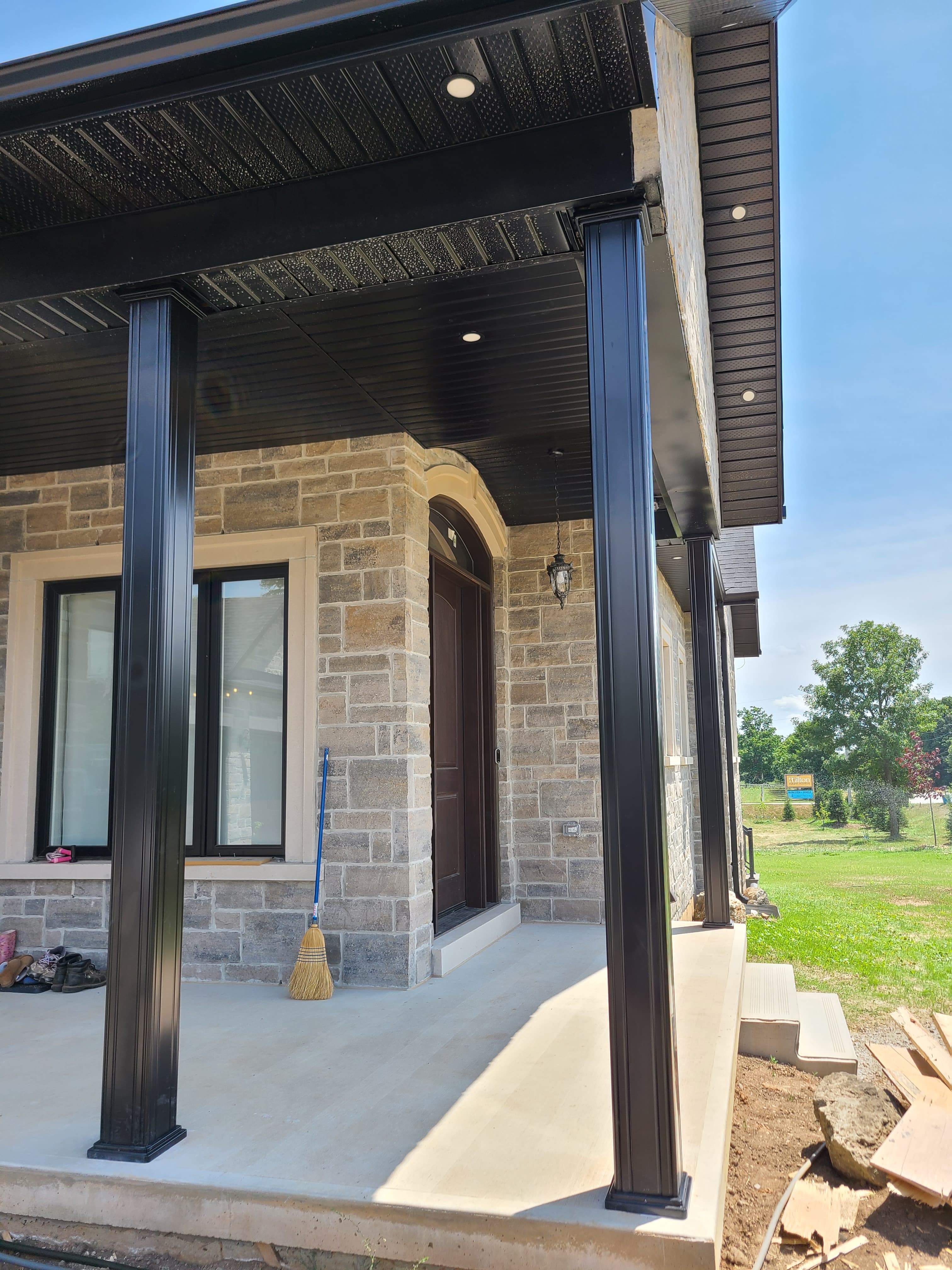 Black 8x8 columns on front porch